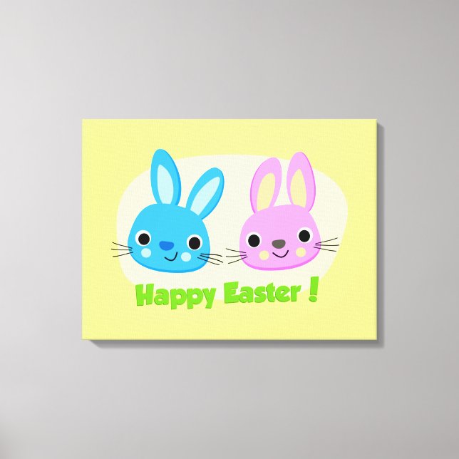 BUNNIEN "HAPPY EASTER" LEINWANDDRUCK (Vorderseite)