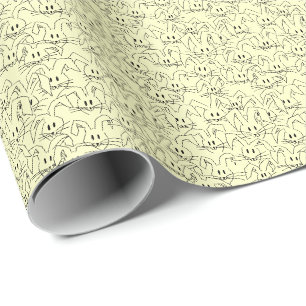 Bunnienbänder auf gelb - nahtlos. geschenkpapier
