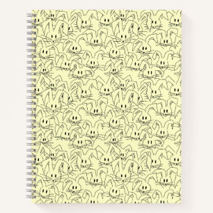 Bunnienbänder auf gelb - nahtlos. notizbuch