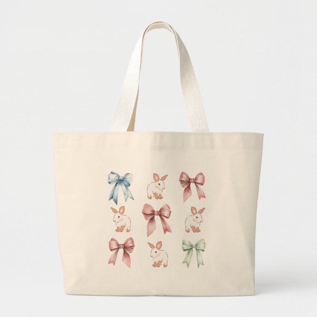 Bunnies and Bows Drawstring Backpack Jumbo Stoffbeutel (Vorne)