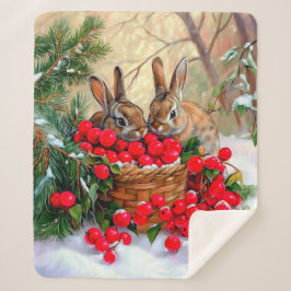 Bunnies & Berries Sherpa Blanket Sherpadecke