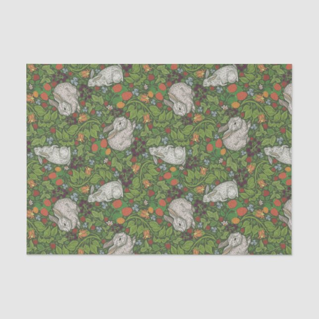 Bunnies, Berries und Bluebells: Printspinnpapier Seidenpapier (Vorderseite)