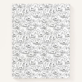 Bunnies-Bunchen auf weiß - nahtlos. Notizbuch
