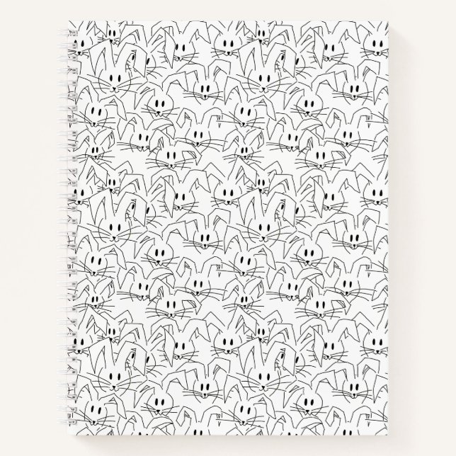 Bunnies-Bunchen auf weiß - nahtlos. Notizbuch (Vorderseite)