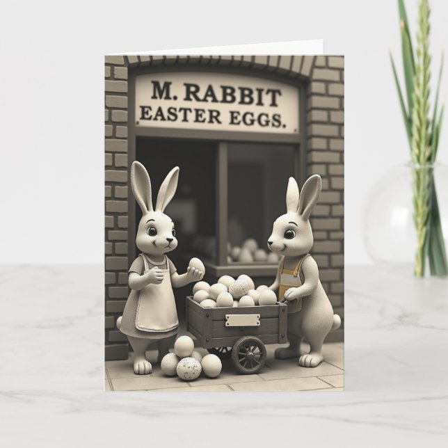 Bunnies Egg Shop Scene Card Karte (Vorderseite)