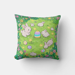 Bunnies farbenfrohe Osterfische Kissen