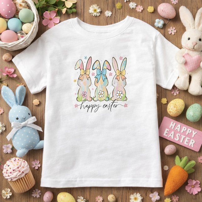 Bunnies farbenfrohe Osterfische Kleinkind T-shirt (Von Creator hochgeladen)