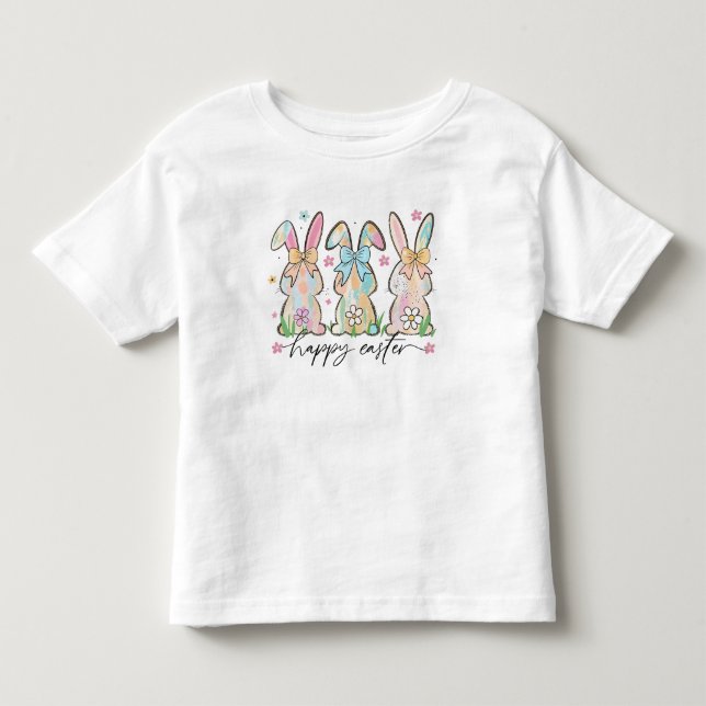 Bunnies farbenfrohe Osterfische Kleinkind T-shirt (Vorderseite)