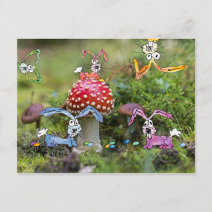 "BUNNIES FOU !" Carte postale
