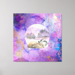 Bunnies in Lavender Dream Leinwanddruck