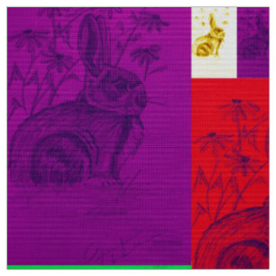 Bunnies in wilden Farbstoffen Stoff