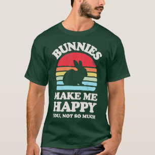 Bunnies macht mich glücklich, Sunset Retro für Män T-Shirt