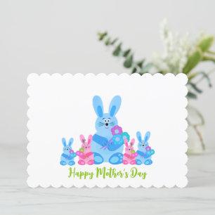 Bunnies mit Blume Feiertagskarte