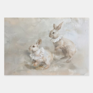 Bunnies - Peinture à l'huile Style Wrapping Papier