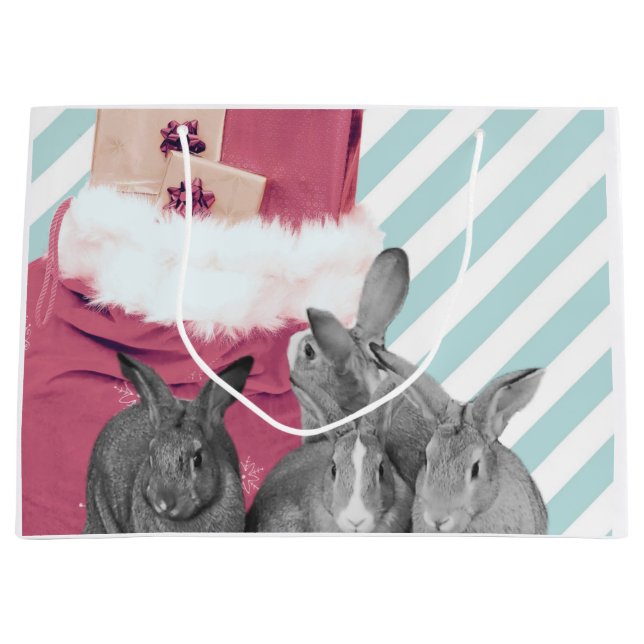 Bunnies pinkeln in Santa's Sack Große Geschenktüte (Vorderseite)