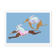 Bunnies riding Greyhounds