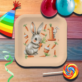 Bunnies und Carrots 1. Geburtstag Party Pappteller