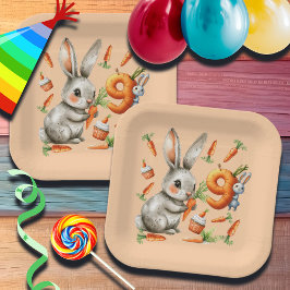 Bunnies und Carrots 9. Geburtstagsparty Pappteller