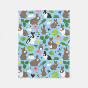 Bunnies und ihre Leckereien Fleecedecke