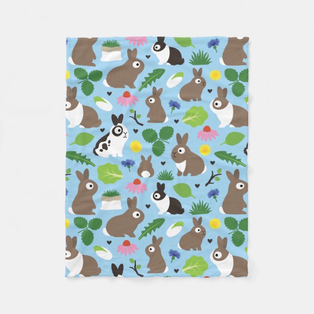 Bunnies und ihre Leckereien Fleecedecke (Vorderseite)