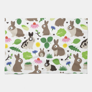 Bunnies und ihre Leckereien Geschirrtuch