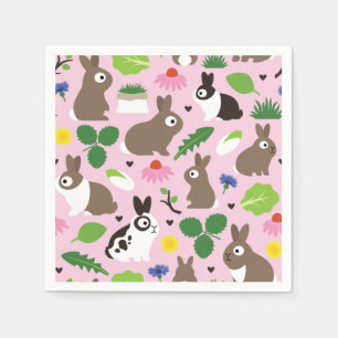 Bunnies und ihre Leckereien Napkins Serviette