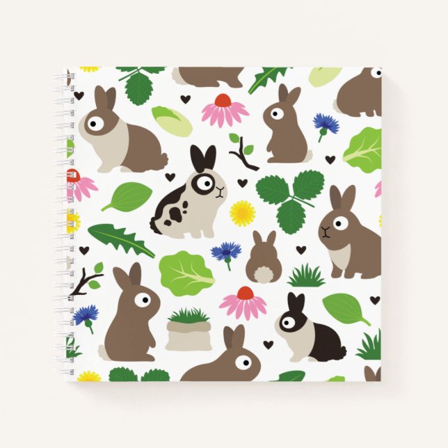 Bunnies und ihre Leckereien Notizbuch (Vorderseite)