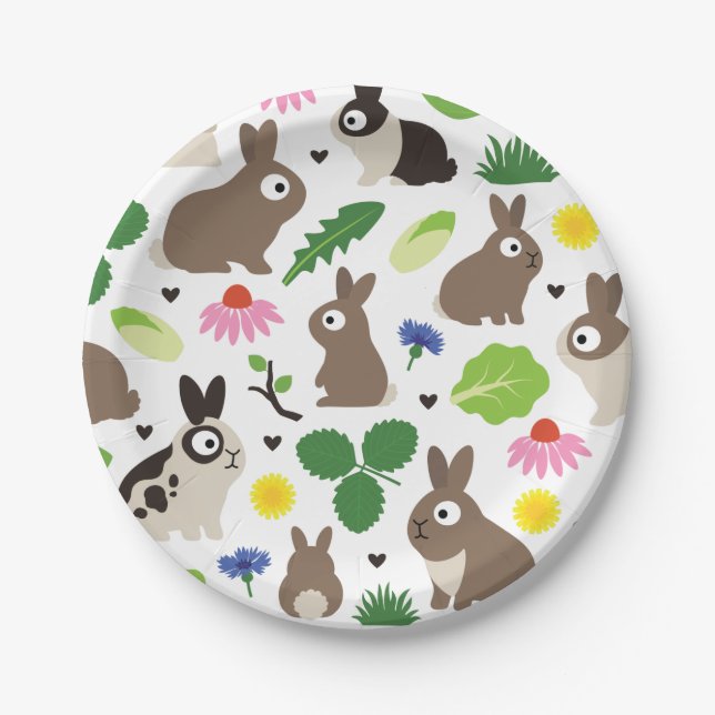 Bunnies und ihre Leckereien Pappteller (Vorderseite)