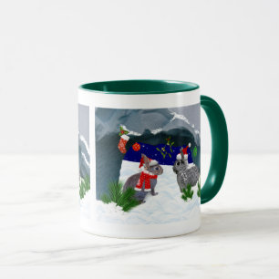 Bunnies unter der Mistletoe-Tasse Tasse
