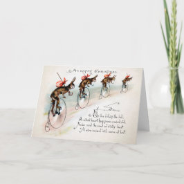 Bunnies victoriennes sur la carte de Noël