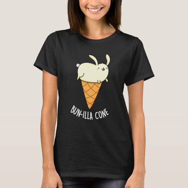 Bunnilla Cone Funny Bunny Vanilla Dark BG T-Shirt (Vorderseite)