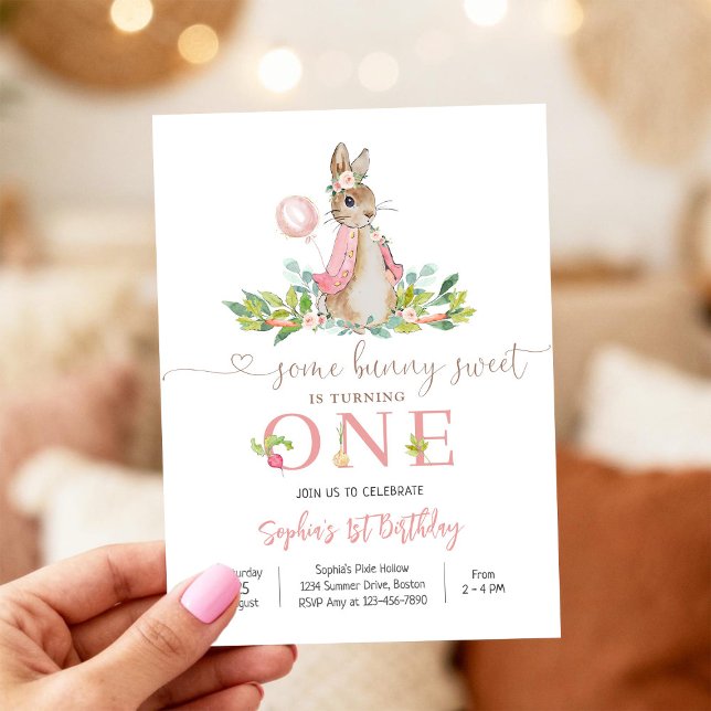 Bunny 1st Birthday Invitation (Créateur téléchargé)