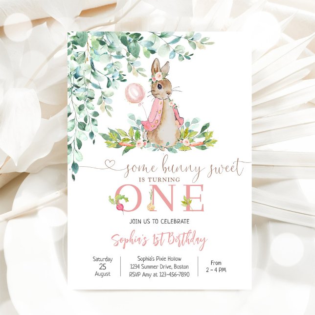 Bunny 1st Birthday Invitation Einladung (Von Creator hochgeladen)