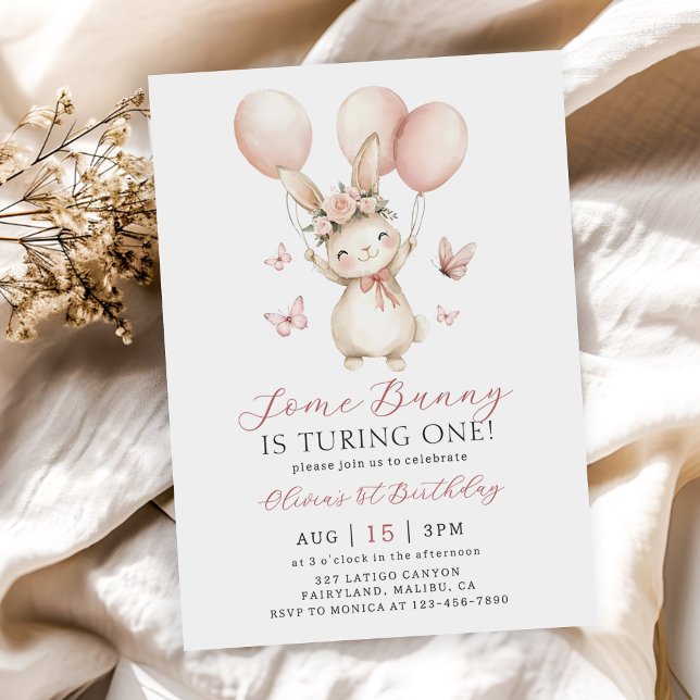 Bunny 1st Birthday Invitation Einladung (Von Creator hochgeladen)