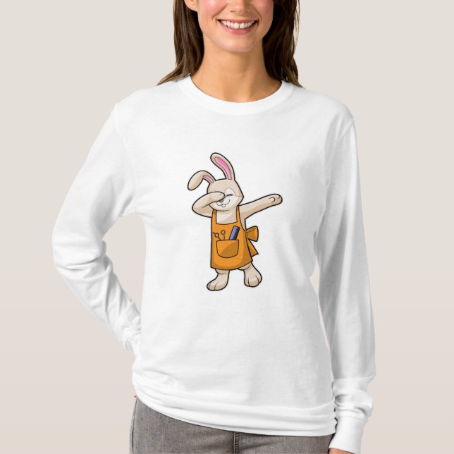 Bunny als Friseur mit Comb & Schere T-Shirt (Vorderseite)