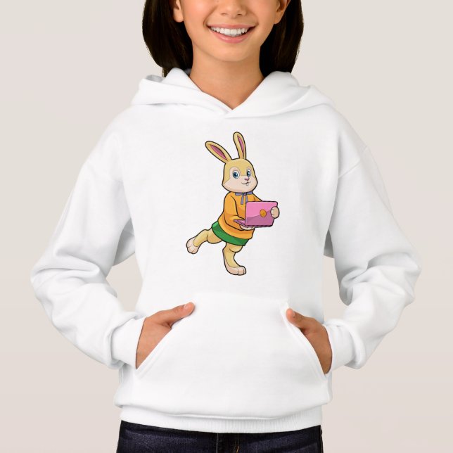 Bunny als Sekretär für Laptop Hoodie (Vorderseite)