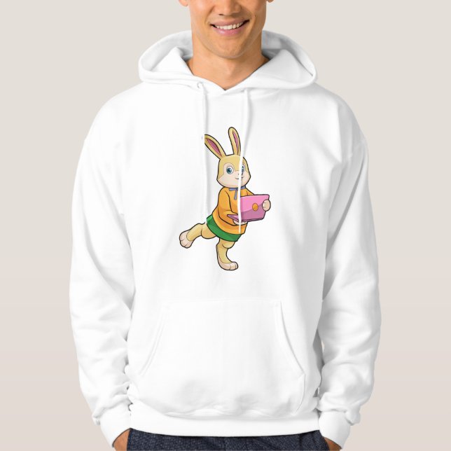 Bunny als Sekretär für Laptop Hoodie (Vorderseite)