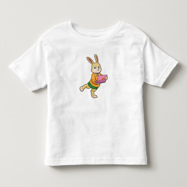 Bunny als Sekretär für Laptop Kleinkind T-shirt (Vorderseite)