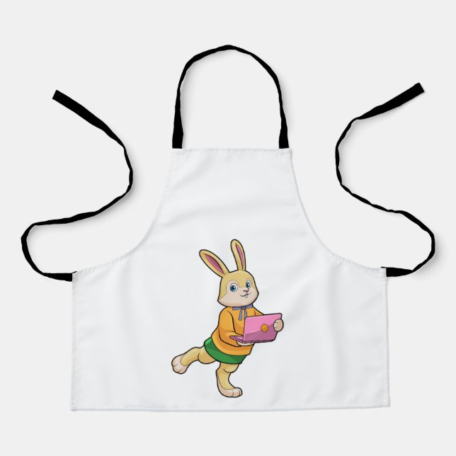 Bunny als Sekretär für Laptop Schürze (Vorderseite)