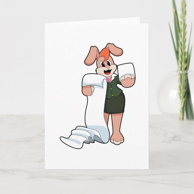 Bunny als Sekretär für Papier Karte (Vorderseite)