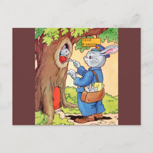 Bunny and the Mailman Postkarte