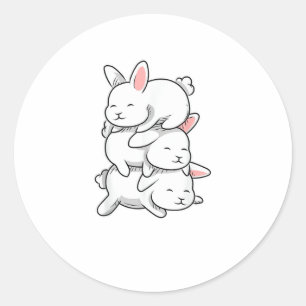 Bunny Animal - Funny Pet Kawaii Rabbit Runder Aufkleber