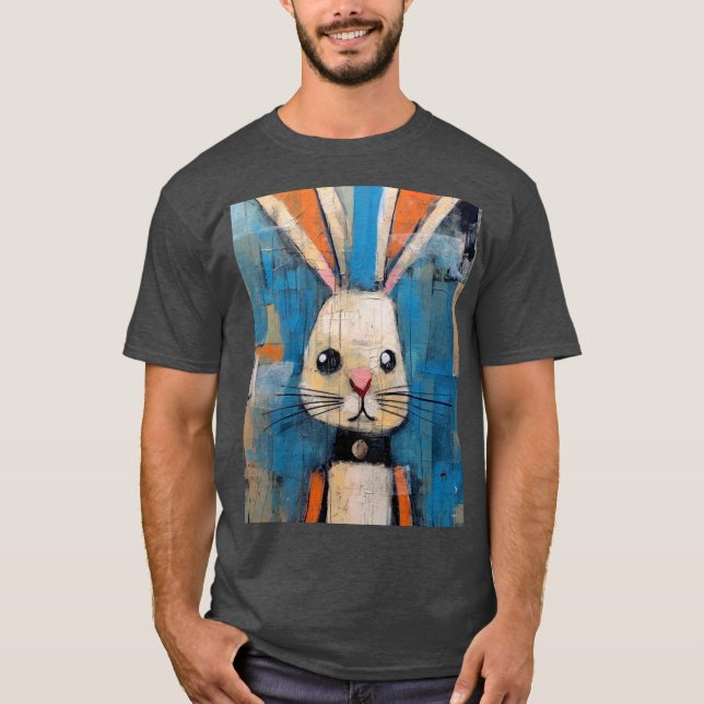 Bunny Art Colorful Rabbit Painting  Animal Lovers T-Shirt (Vorderseite)