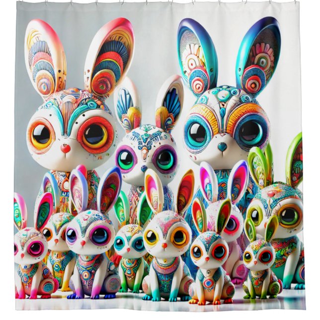 Bunny Art Duschvorhang (Vorderseite)