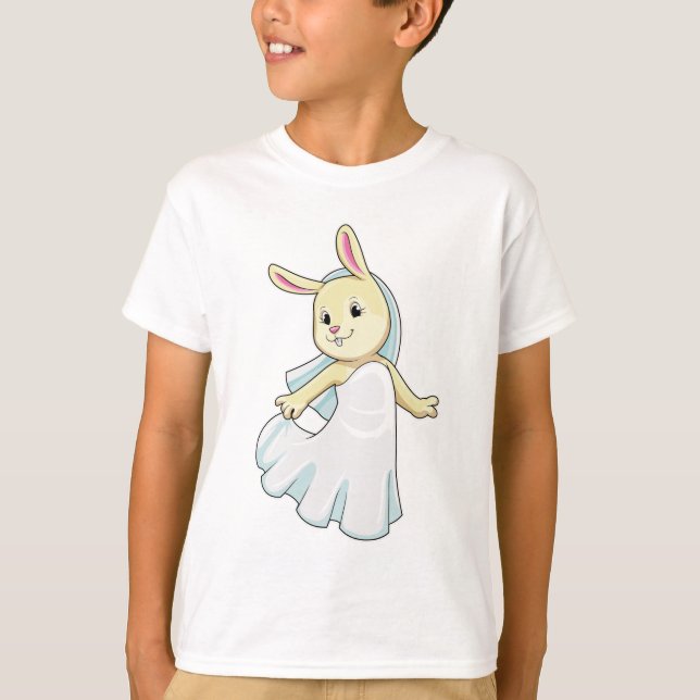 Bunny as Bride with Veil T-Shirt (Vorderseite)