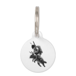 Bunny Astronaut reitet ein Kaninchen im Weltraum Haustiermarke
