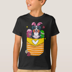 Bunny Australian Shepherd Oaster Chocolate Eggs in T-Shirt