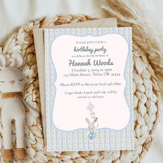 Bunny avec invitation de la fête de cerf-volant