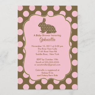 Bunny Baby Dusche Einladung Baby Girl Polka Dots