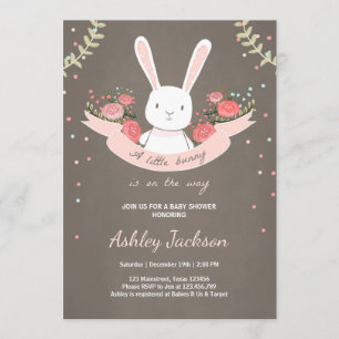 Bunny Baby Dusche Einladung Rabbit Spring Floral